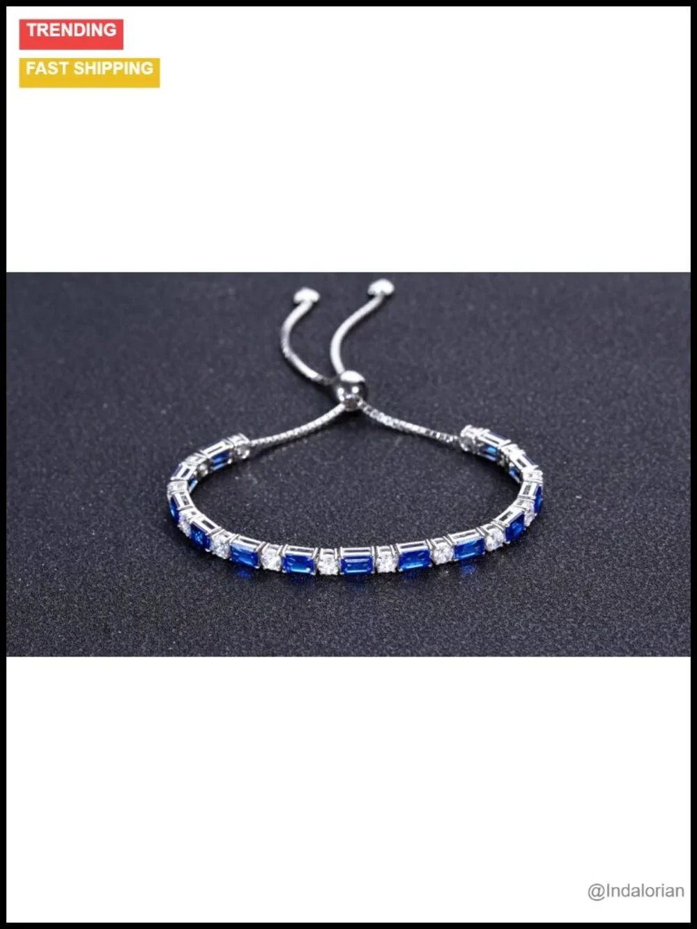 Sterling Silver Tennis Bracelet Adjustable 6-9\